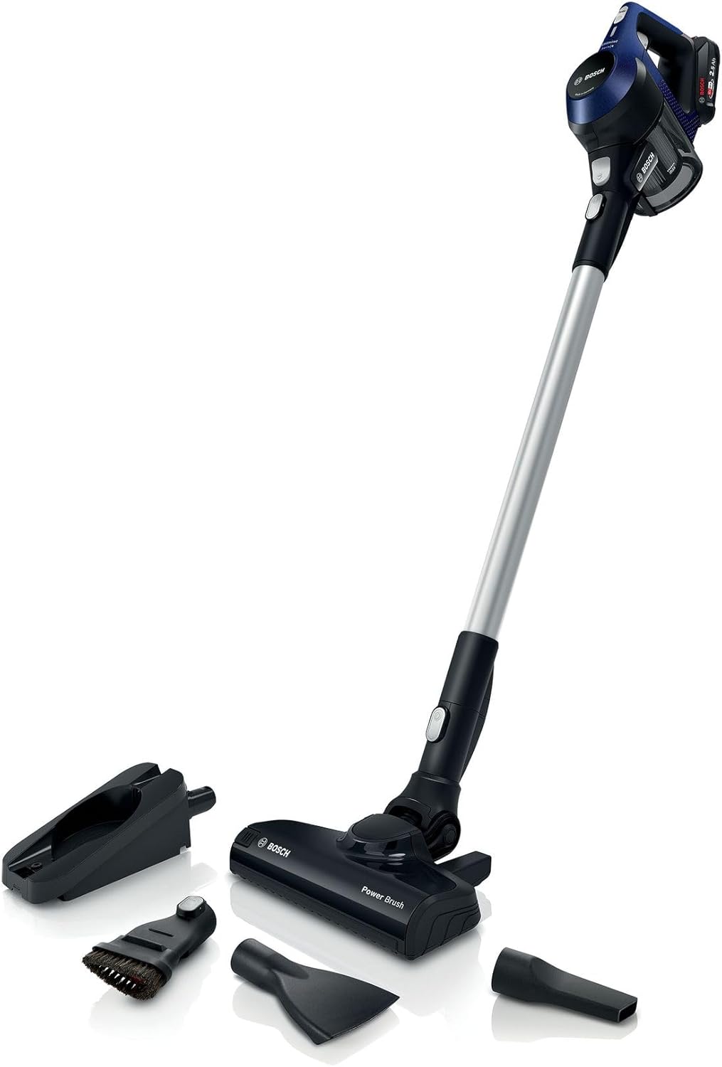 Bosch Handstofzuiger Unlimited Serie 6, BBS611MAT, blauw, oplaadbare-, snoerloze-, en lichtgewicht stofzuiger, met een groot aantal accessoires