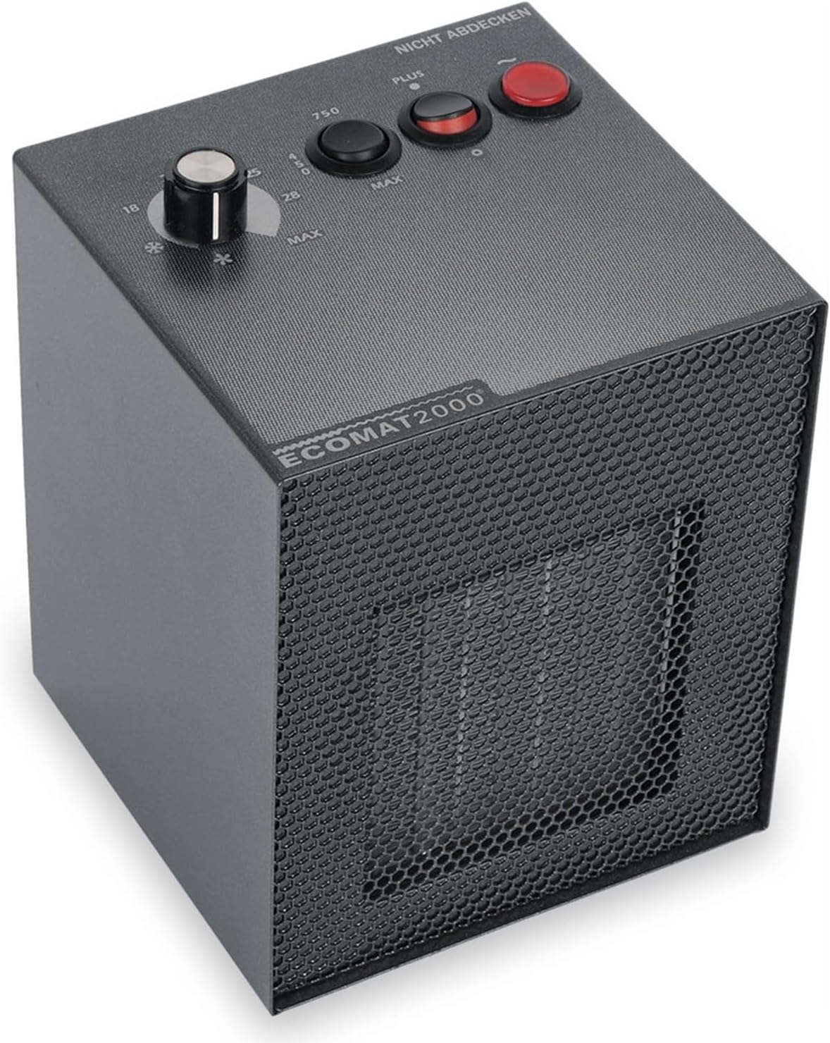 Elektrische kachel ECOMAT2000 Classic Plus mobiele ventilatorkachel, 230 V, 450 W, 750 W, 1800 W, thermostaat, automatische uitschakeling