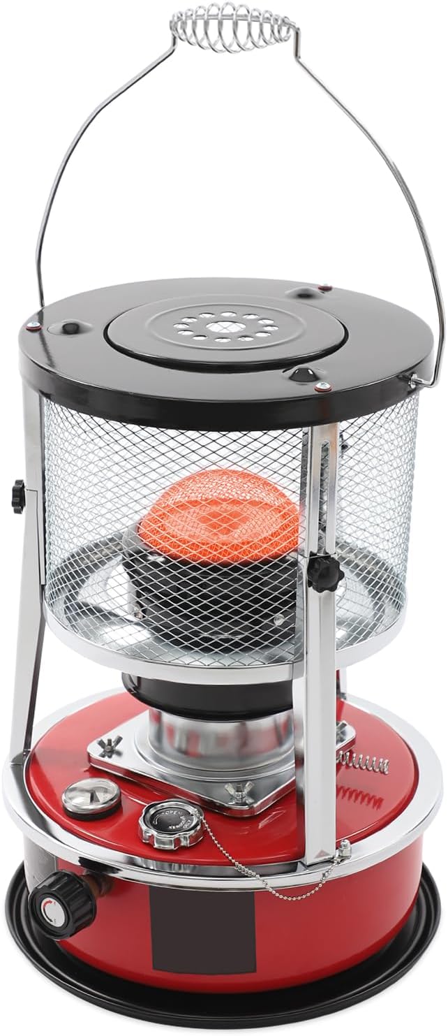 Shalmidor Verwarming op petroleum Petroleumverwarmingstoestel, 2300 W, 5,2 l tank, 18 uur looptijd, incl. transporttas, met draaggreep