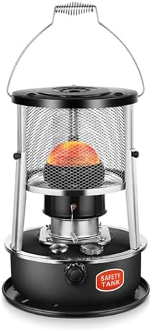 Elektrische kachel Paraffinekachel, 5,2 l capaciteit kerosinekachel, 360° surroundverwarming, draagbaar zwart design, voor binnen en buiten