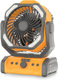 Linmeas-753 Ventilator Industriële Industriële Campingventilator Draagbare, met LED-licht en afstandsbediening, voor thuis, garage