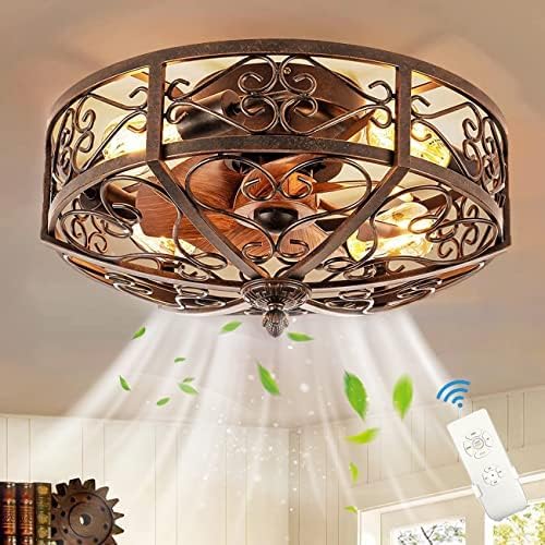 Ventilator Truyok Retro plafondventilator, voor woonkamer eetkamer keuken licht
