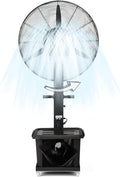 Ventilator Industriële vernevelingsventilator, 3 snelheden koelstaande ventilator, 90° oscillatie, met 42L tank, met nevel, voetstukventilator