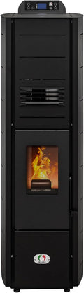 Pelletverwarmingssystem Stufe A Pellet Italia Colonna New 8 kW Slim – heteluchtoven, efficiëntie 93%, verwarmingsvermogen 70 m2, supercompact design