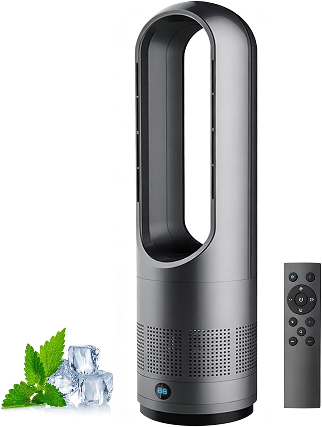 Ventilator Hot en Cool Bladeless Tower Fan 18 Inch Oscillerende Luchtcirculatie, met 8 Snelheden Timer Smart Remote Purifier