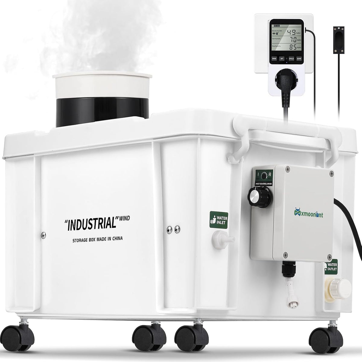 Mxmoonant Luchtbevochtiger Ultrasone vernevelaar, 10 l/u, doe-het-zelf, industriële kwaliteit, instelbaar volume, automatische watervoorziening