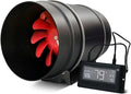 Xzxxzsz Ventilator Afzuigventilator, 8 Inch 500 CFM Inline Kanaalventilator, Met Temperatuur-vochtigheidssensor En -bediening