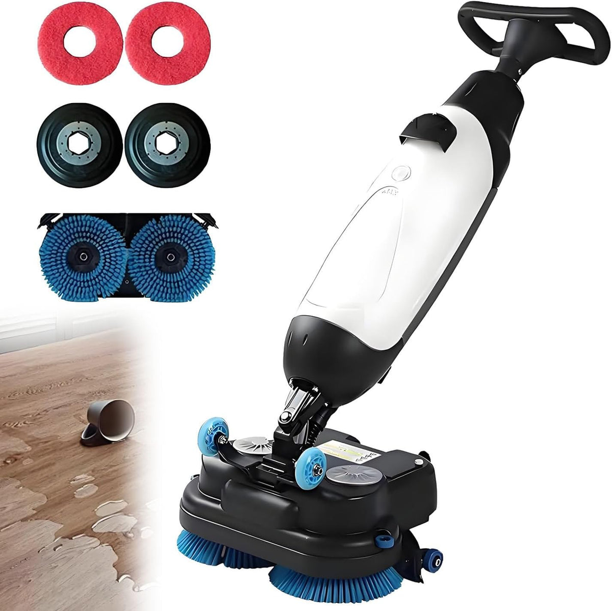 Wasmachine Commerciële vloerwasmachine - draagbare reinigingsmachine, met 17 inch reinigingsbreedte, 120 minuten batterijduur, 360 ° draaibare kop