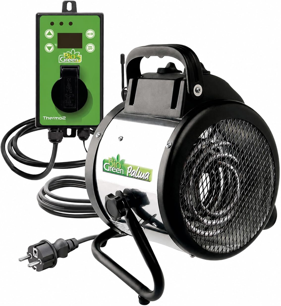 Elektrische kachel Bio Green PAL 2.0 Palma Ventilatorverwarming, 2000 Watt, Digitale Thermostaat