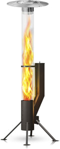 Gardenflare Terrasverwarmer XXL warmtestraler, meer dan 2 m grote pelet vuurpijp & verwarming paddenstoel, voor terras, voor horeca en evenementen