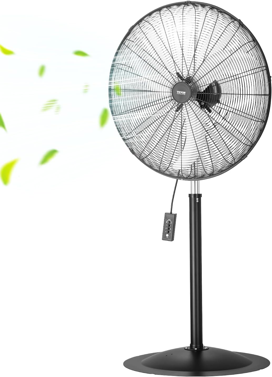 Vevor Ventilator Industriële staande, 810 mm, 85 graden oscillatieventilator, met 3 instelbare snelheden, zwart, in hoogte verstelbare ventilator