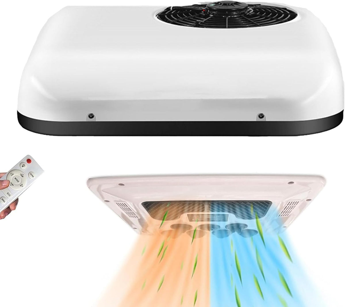 Airconditioning Gizmit Koel DC-unit, 12V dakairconditioner, 12V/24V parkeerairconditioning, boten en trailers 24V, compatibel, voor op het dak