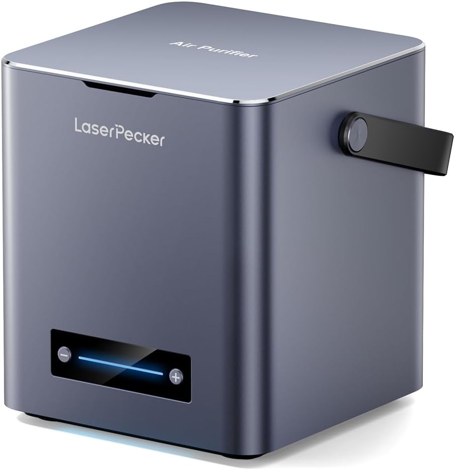 LaserPecker Luchtreiniger Desktop Rook, met 4-laags filtratie Draagbare luchtreiniger, dampafzuiger, voor alle LaserPecker machines, ontworpen