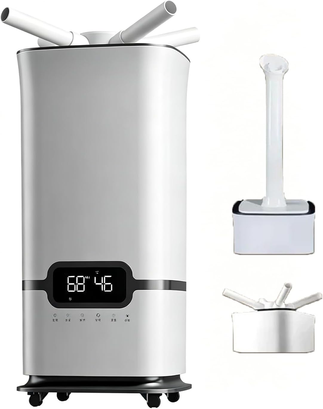 Luchtbevochtiger Ultrasone, 1500 ML/H Max Mist-output, 1-12H timer, 3 nevelniveaus, met slimme constante vochtigheid, LCD-scherm, voor thuis