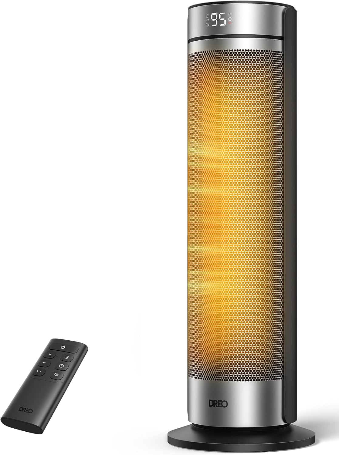 Elektrische kachel DREO Ventilatorkachel, 2000 W, 12-uurs timer, 70 graden oscillatie, 5 modi, met afstandsbediening, stille elektrische warmtestraler