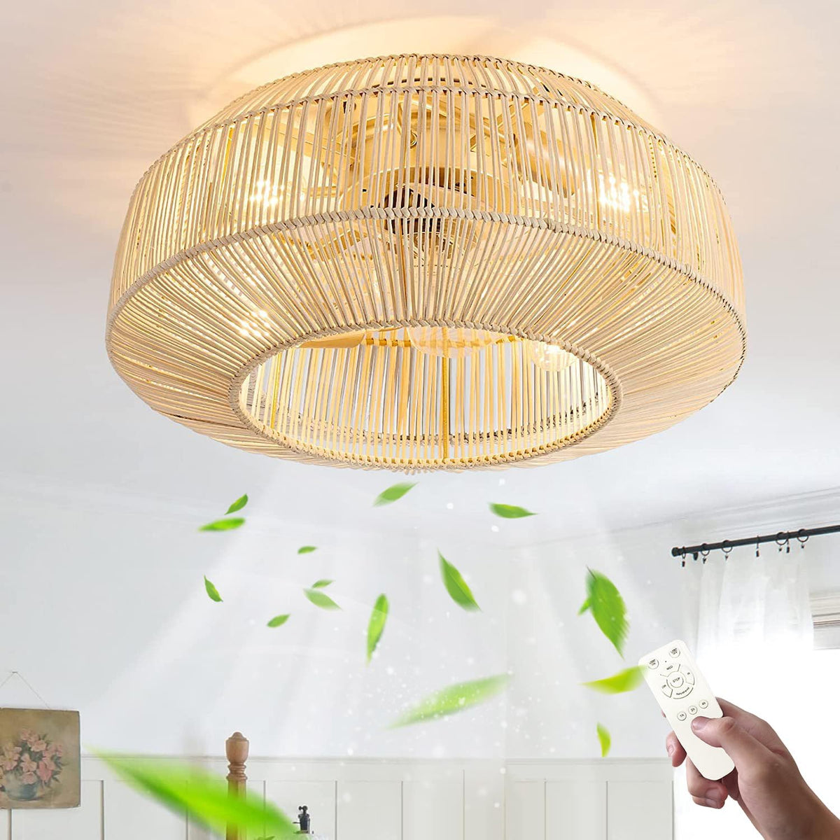 KZT Ventilator E27 Plafondventilator, voor Woonkamer Eetkamer Ventilatorlicht