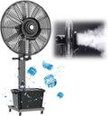 RRrawgff Ventilator Krachtige terrasvernevelingsventilator van 56 cm, met tank van 38 liter, industriële sproeiventilator, restaurants en mag