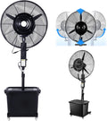 Preferspace Ventilator Verstelbare hoogte vernevelingsventilator buitenterras, 3 windmodi Buitenventilator Misters, zwart, voor koeling, met mist