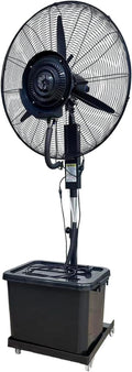 Romyqpipy Ventilator Staande, met 42l Waterreservoir, 3 Snelheden, met Verneveling, Hoogte Verstelbaar Oscillerende Sproei, Koelventilator, Tuin