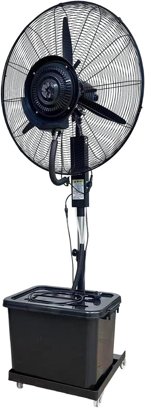 Romyqpipy Ventilator Staande, met 42l Waterreservoir, 3 Snelheden, met Verneveling, Hoogte Verstelbaar Oscillerende Sproei, Koelventilator, Tuin