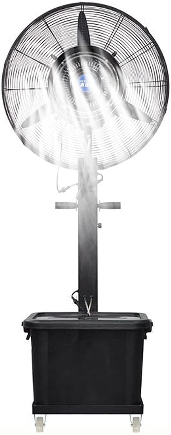 Ventilator Industriële vernevelingsventilator, 42L tank oscillerende staande ventilator, met 3 snelheden, robuuste koelventilator, voor terras, tuin