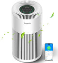 Proaustin Luchtreiniger Slimme, 24 dB, grote kamer tot 1524 m2, geïntegreerde PM 2,5 luchtkwaliteitssensor, wifi, wit, voor thuis, met wasbaar filter