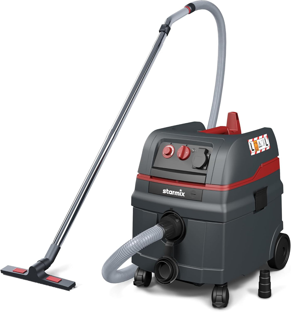 Starmix Nat- en droogzuiger ISC L-1625 TOP, 1600 watt, 25 liter, hoogwaardige stofzuiger, voor gebruik op de bouwplaats