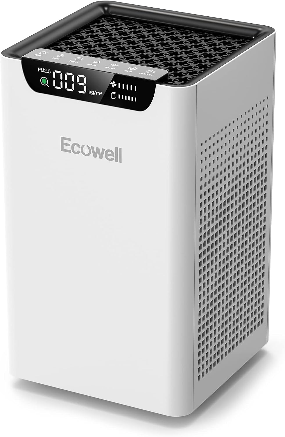 Ecowell Luchtreiniger, tot 300 m2, voor thuis, grote ruimte, met luchtkwaliteitsmonitor, dubbelzijdige luchtinlaat-luchtreiniger, voor slaapkamer