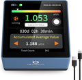 Airthereal Gasdetector Radondetector, 3,4 inch touchscreen, 10 minuten updates, blauw, voor thuis, hoorbare en visuele alarmen, langdurige bewaking