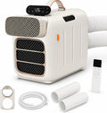 Hcauynn Mobiele airco airconditioning, mobiele airconditioner, met afvoerslang, voor slaapkamer, camper, tent, koeling en verwarming