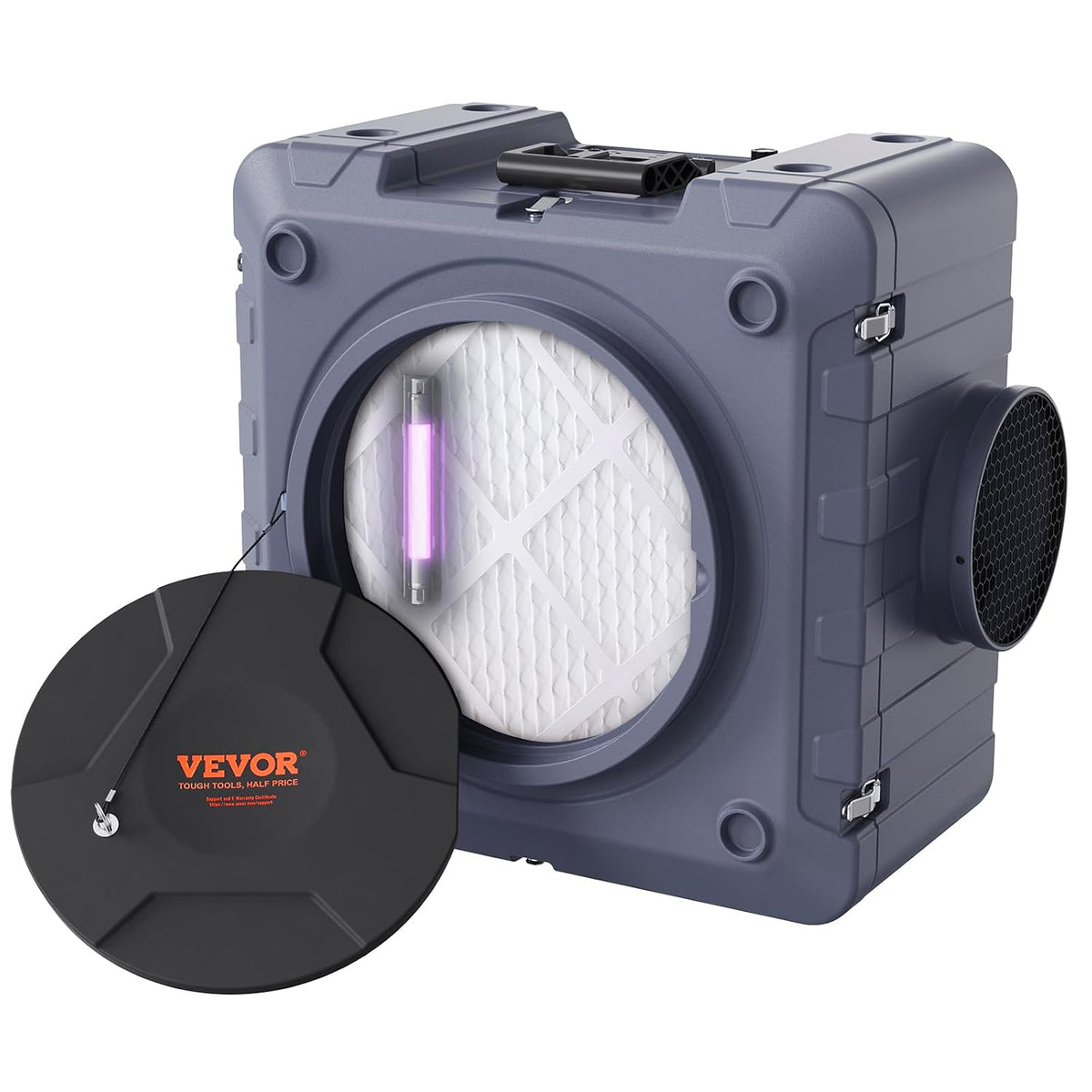 Luchtreiniger Vevor, HEPA H13, met 3-traps filtratie, met 800 CFM, met MERV10, stapelbare negatieve luchtmachine, luchtfilter, kolen