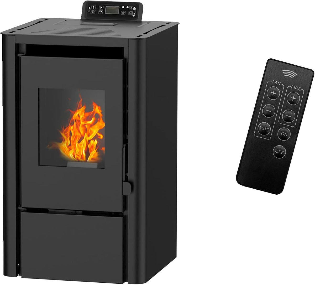 Elektrische kachel Sannover Thermique Anita luchtpelletkachel 7,6 kW zwart Sannover
