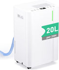 Toiovcu Luchtontvochtiger 20 l/dag, met 4 l, 24-uurs timer, 3 modi, elektrische luchtontvochtiger, met compressor, stil en energiebesparend, tank