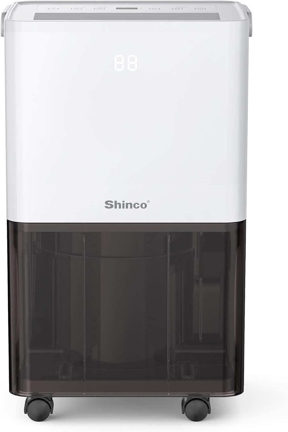 Shinco Luchtontvochtiger, timer 24 uur, 10 l/dag, voor maximaal 15 m2, stil, ontvochtigingsfunctie, reiniging, drogen van de was
