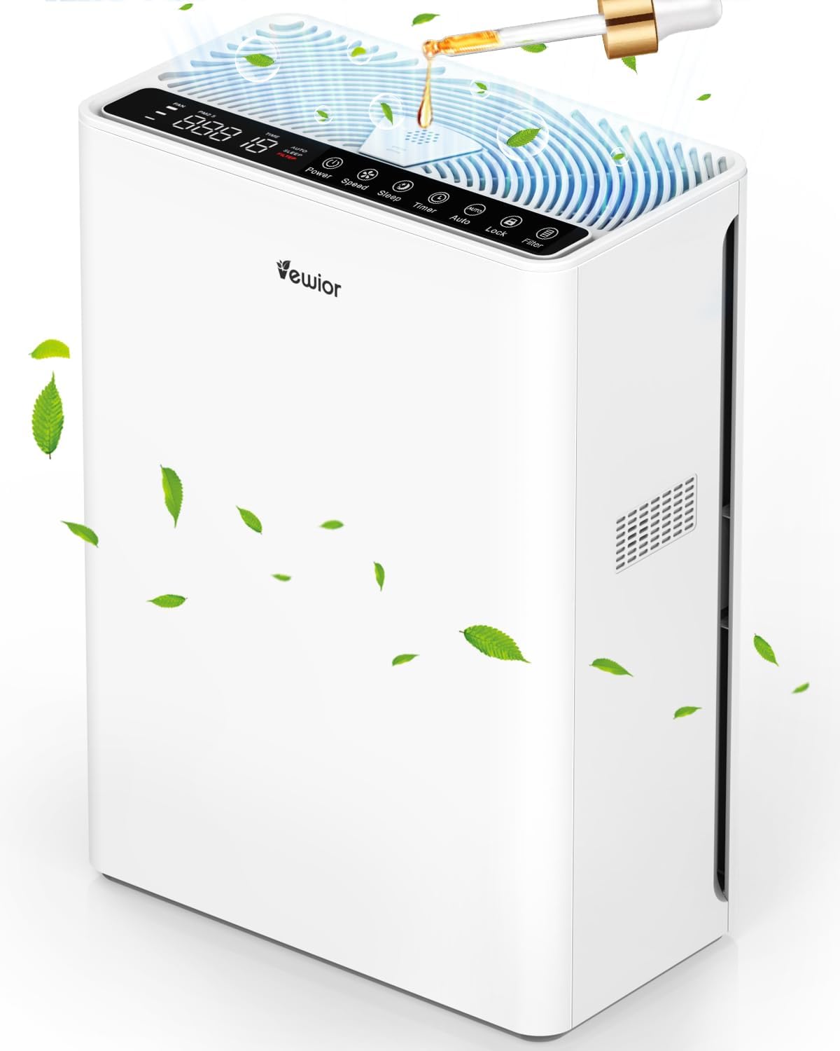 Vewior Luchtreiniger Luchtreinigers, 15 DB stille luchtreiniger, voor thuis Grote kamer tot 2200 m2 H13 HEPA-luchtreinigers filter