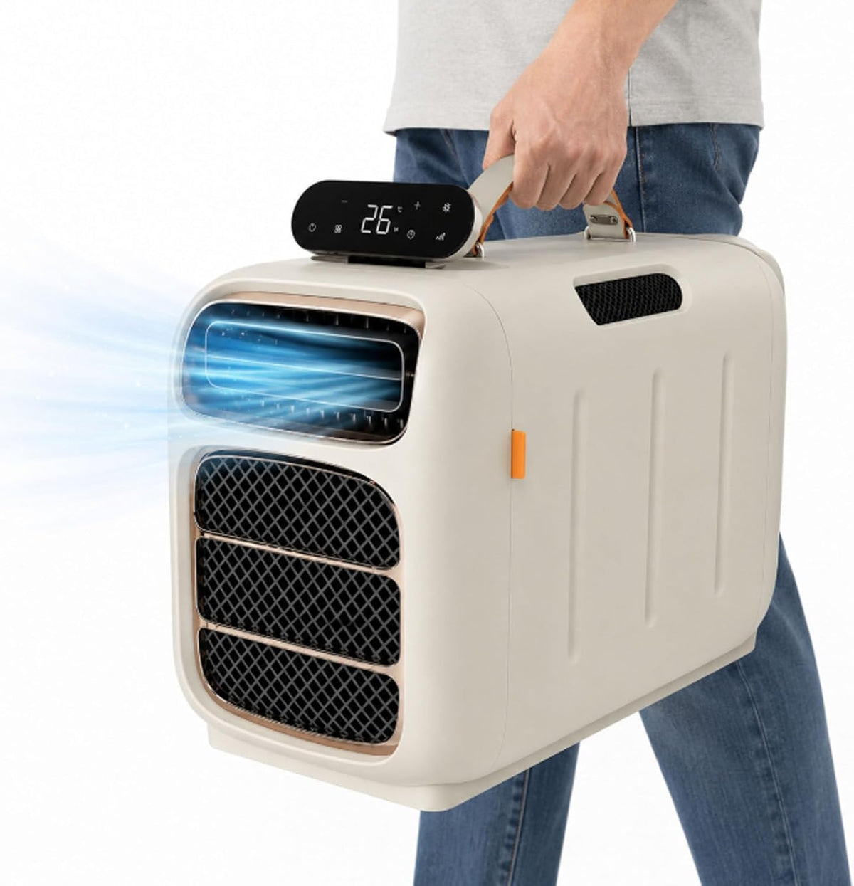 Sxpypiz Mobiele airco Draagbare airconditioner, 4-in-1: koeling, voor camping, caravans en campers, verwarming en ontvochtiging, ideaal