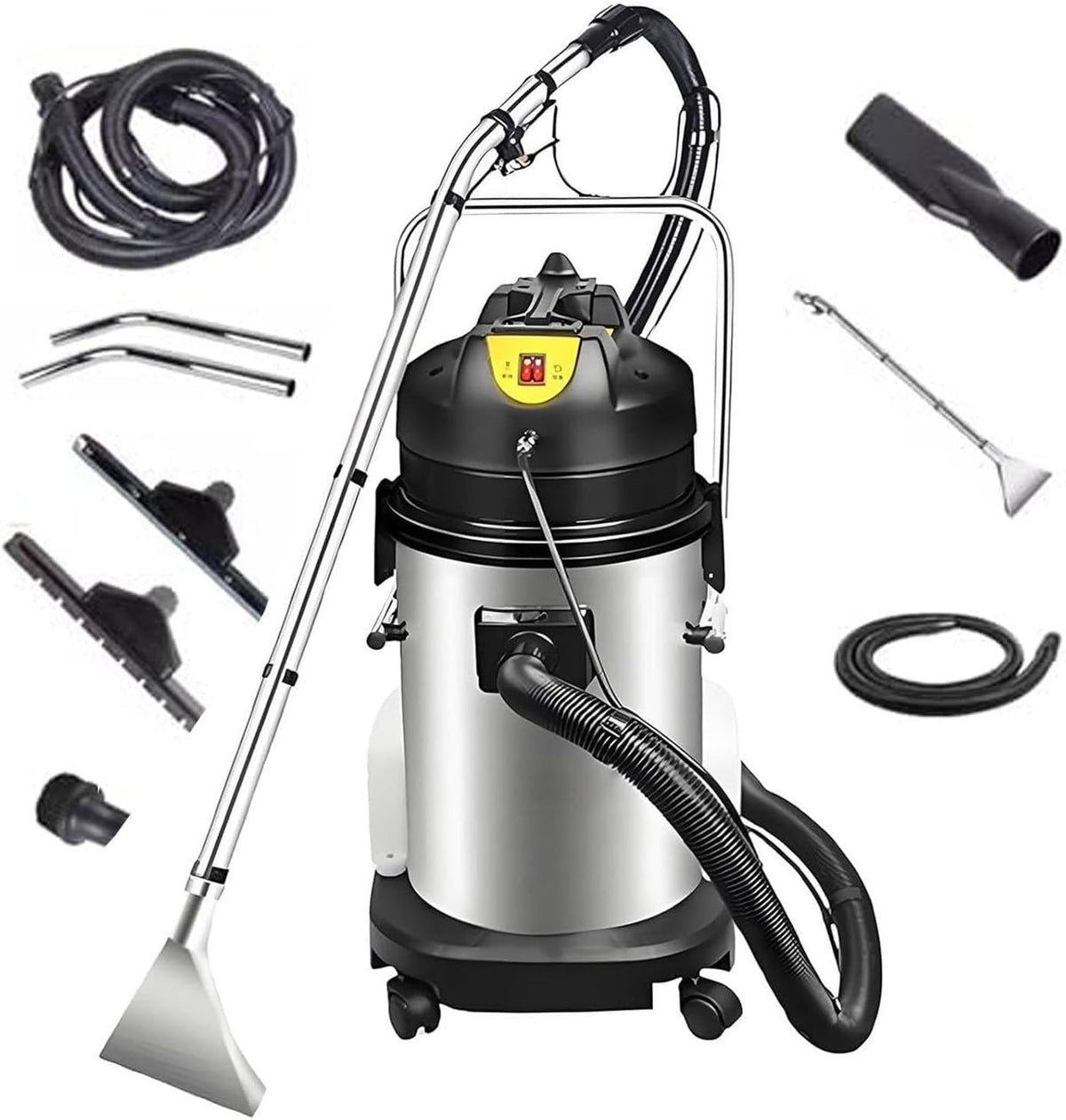 Tapijtreiniger Draagbare dieptereinigingsmachine, 1000 W, 3-in-1 roestvrijstalen tapijt- en stofferingreiniger, 40 liter inhoud, voor banken